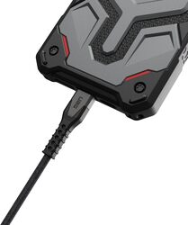 Urban Armor Gear UAG Rugged Kelvar Core USB-C to USB-C Cable 5 feet / 1.5 Meter 60W Power Delivery PD Reinforced Fast Charging Cable for iPhone 15, MacBook, iPad Pro, Samsung Galaxy - Black Gray